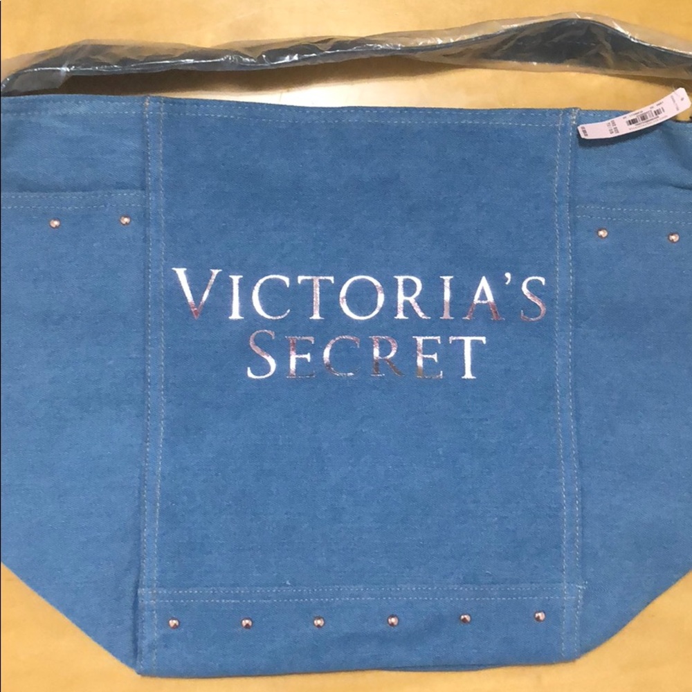 Victoria Secret Jean/Rose Gold Tote